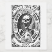 Gothic Skeleton Line Zeichnend individuelles Jahre Weinetikett (Einzelnes Label)