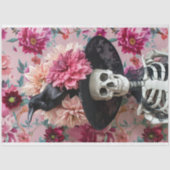 Gothic Skeleton Raven Halloween Hat Decoupage Seidenpapier (Vorderseite)