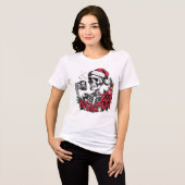 Gothic Skeleton Santa Holiday Dark Christmas Tri-Blend Shirt (Vorderseite voll)
