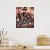 Gothic Skeleton-Schneiderin Quilt Celestial Poster (Küche)