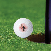 Gothic Skeleton Single Rote Rose Golfball