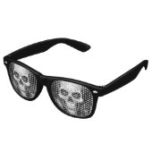 Gothic Skeleton Skull Black & White Halloween Partybrille (Schrägansicht)