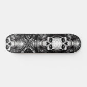 Gothic Skeleton Skull Black & White Skateboard (Horizontal)
