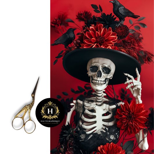 Gothic Skeleton Skull Decoupage Seidenpapier