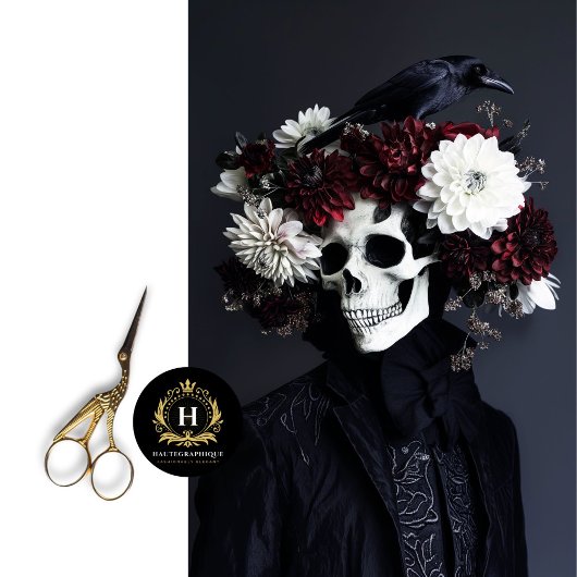 Gothic Skeleton Skull Decoupage Seidenpapier