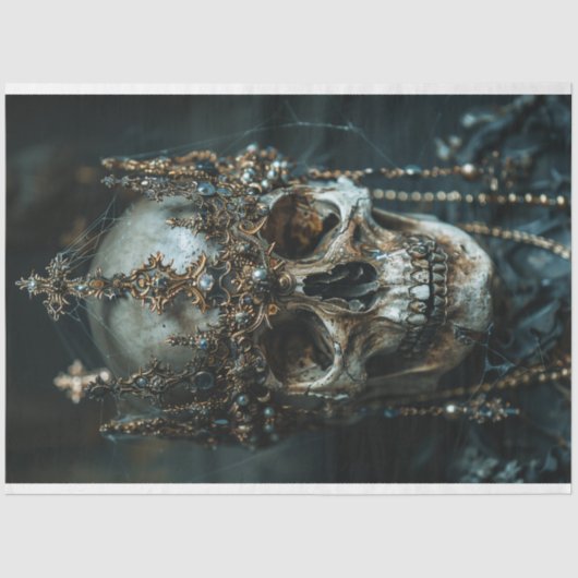 Gothic Skeleton Skull Decoupage Tissue Seidenpapier (Vorderseite)