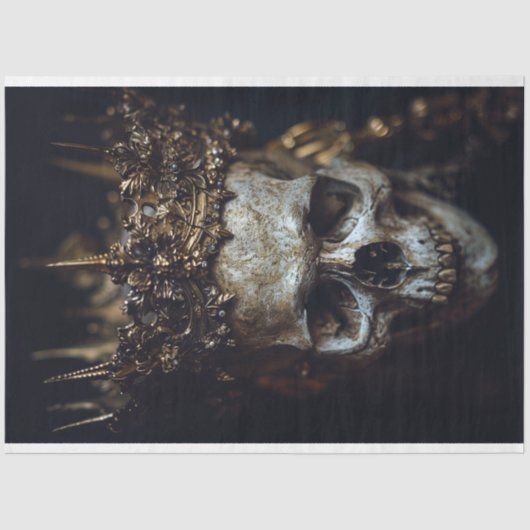 Gothic Skeleton Skull Decoupage Tissue Seidenpapier (Vorderseite)