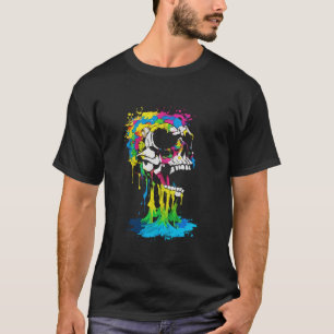 Gothic Skeleton Skull Dripping Paint Weirdcore Hal T-Shirt