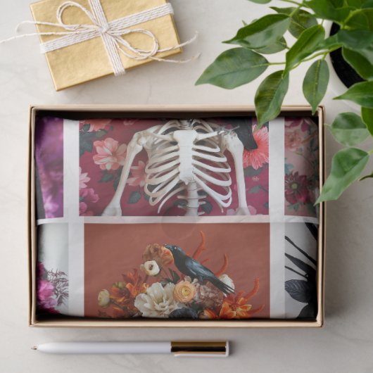 Gothic Skeleton Skull Junk Journal Decoupage Seidenpapier (Geschenk)