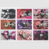 Gothic Skeleton Skull Junk Journal Decoupage Seidenpapier (Vorderseite)