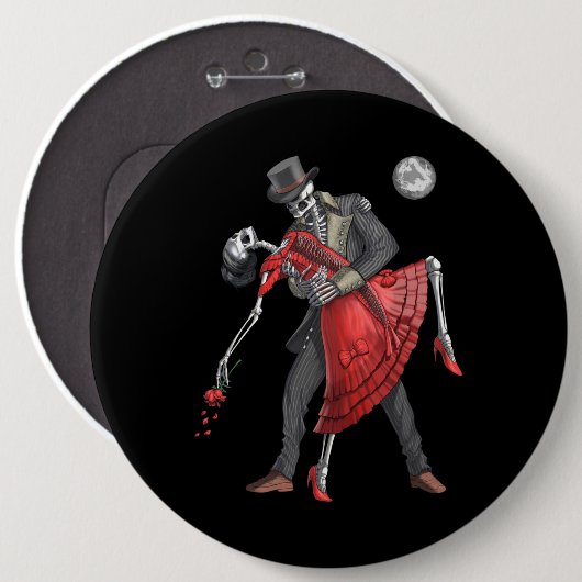 Gothic Skeletons Dancing Button (Vorne & Hinten)