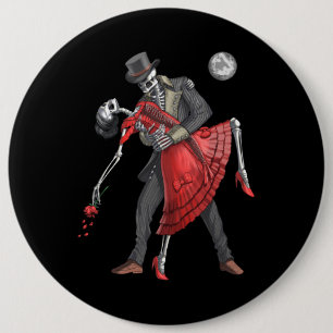 Gothic Skeletons Dancing Button