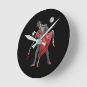 Gothic Skeletons Dancing Runde Wanduhr (Winkel)
