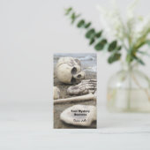 Gothic-Skelett am Strand Visitenkarte (Stehend Vorderseite)