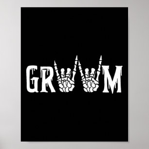 Gothic-Skelett Bräutigam Hochzeit Gerade verheirat Poster