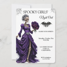 Gothic-Skelett-Halloween-Mädchen-Abend-Purple R