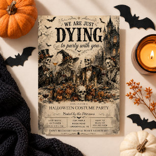 Gothic-Skelett-Halloween-Party-Kostüm-Party Einladung