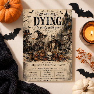 Gothic-Skelett-Halloween-Party-Kostüm-Party Einladung