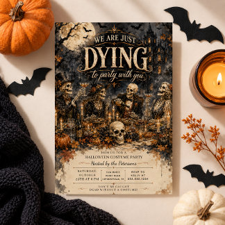 Gothic-Skelett-Halloween-Party-Kostüm-Party Einladung