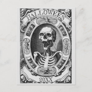 Gothic Skelett-Linienzeichnung Benutzerdefiniertes Postkarte