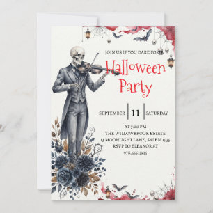 Gothic-Skelett-Mann-Halloween-Party-Einladung Einladung