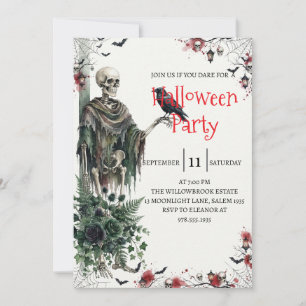Gothic-Skelett-Mann-Halloween-Party-Einladung Einladung