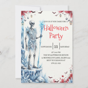 Gothic-Skelett-Mann-Halloween-Party-Einladung Einladung