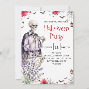 Gothic-Skelett-Mann-Halloween-Party-Einladung Einladung