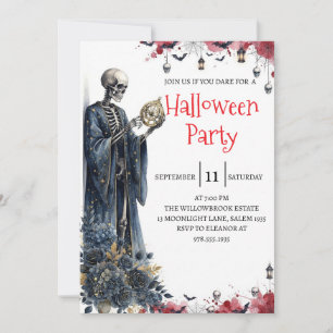 Gothic-Skelett-Mann-Halloween-Party-Einladung Einladung