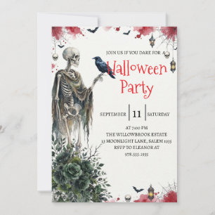 Gothic-Skelett-Mann-Halloween-Party-Einladung Einladung