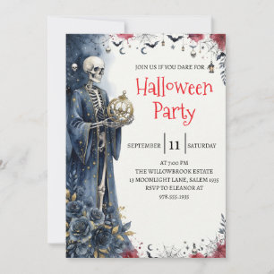 Gothic-Skelett-Mann-Halloween-Party-Einladung Einladung