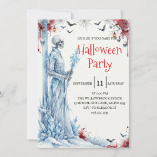 Gothic-Skelett-Mann-Halloween-Party-Einladung Einladung