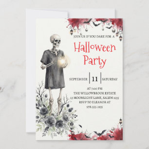 Gothic-Skelett-Mann-Halloween-Party-Einladung Einladung