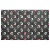 Gothic-Skelett mit schwarzem Weihnachtskaffee, rot Stoff (Fat Quarter (45,7 x 55,9 cm))