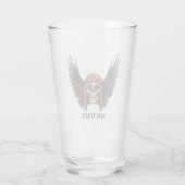 Gothic-Skelett-Vintage-Pilotenhelm-Flügel-Name Glas (Rückseite)