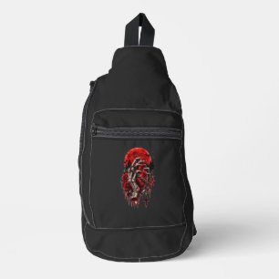 Gothic Skeletthände rote Rosen Halloween Horror D Crossbody Bag