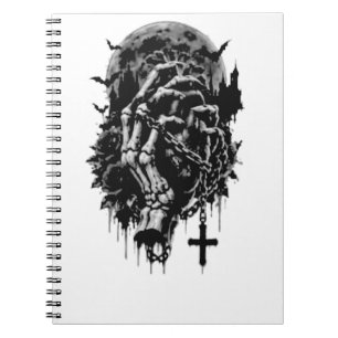 Gothic Skeletthände rote Rosen Halloween Horror D Notizblock
