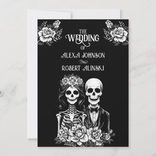 Gothic Skeletthaus Einladung zur Hochzeit (Vorderseite)