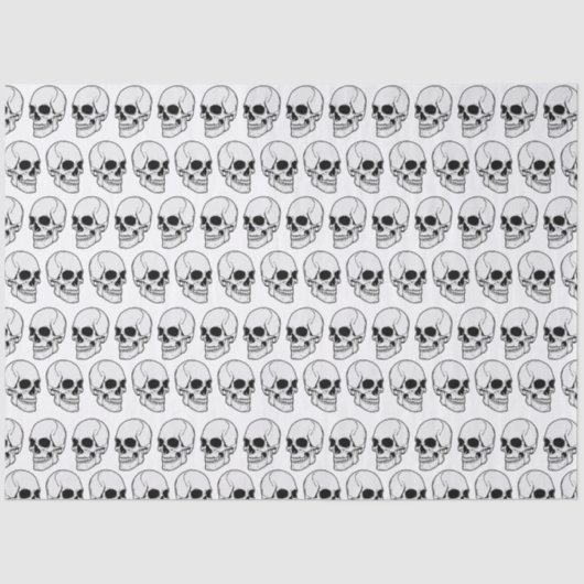 Gothic Skull #1F Angled View Seidenpapier (Vorderseite)