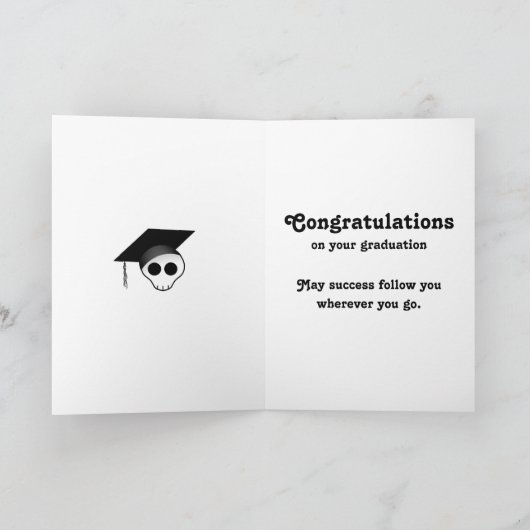 Gothic Skull Abschluss Glückwunsch Karte (Innenseite)