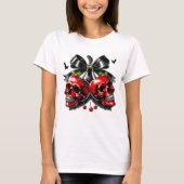 Gothic Skull and Cherries Halloween T - Shirt (Vorderseite)