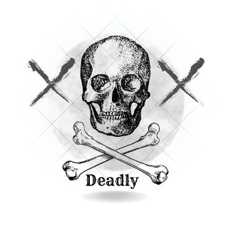 Gothic Skull and Crossed Knives Dark Art Dartboard Dartscheibe