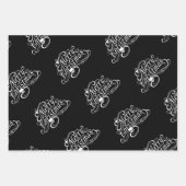 Gothic Skull and Dragon Frohe Weihnachtsgeschenkpa Geschenkpapier Set (Vorderseite)