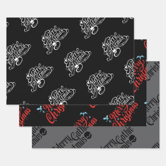 Gothic Skull and Dragon Frohe Weihnachtsgeschenkpa Geschenkpapier Set (Set)