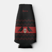 Gothic Skull and Guardian Ravens Halloween Custom Flaschenkühler (Vorderseite)