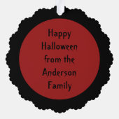 Gothic Skull and Guardian Ravens Halloween Custom Ornament Karte (Rückseite)