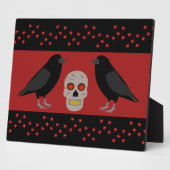 Gothic Skull and Guardian Ravens Halloween Fotoplatte (Seite)