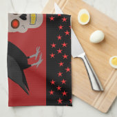 Gothic Skull and Guardian Ravens Halloween Geschirrtuch (Viertel Falte)