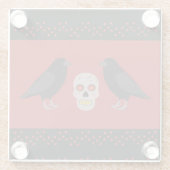 Gothic Skull and Guardian Ravens Halloween Glasuntersetzer (Rückseite)