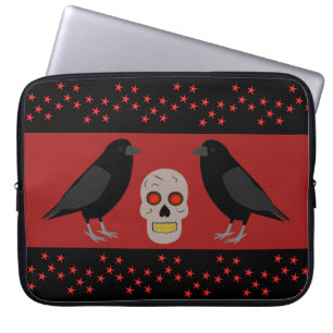 Gothic Skull and Guardian Ravens Halloween Laptopschutzhülle